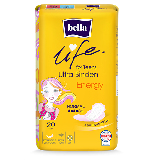 bella life for Teens Ultra Binden Energy Mit Flügeln und Duft