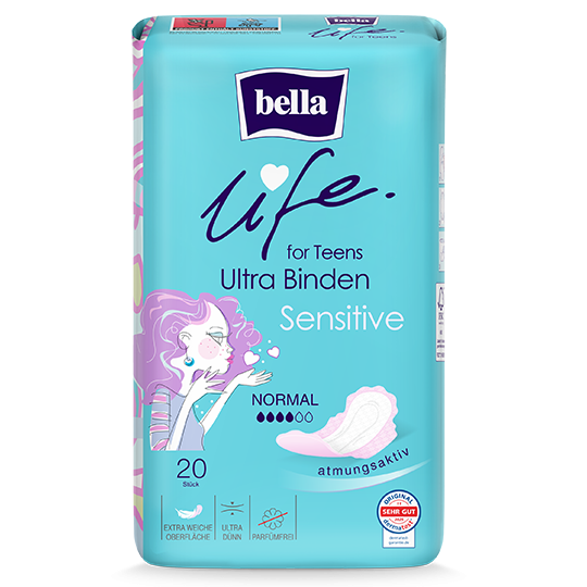 bella life for Teens Ultra Binden Sensitive mit Flügeln