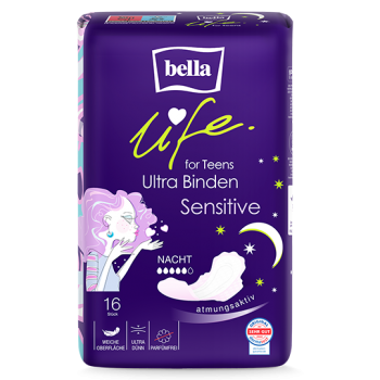 bella life for Teens Ultra Binden Sensitive Nacht mif Flügeln